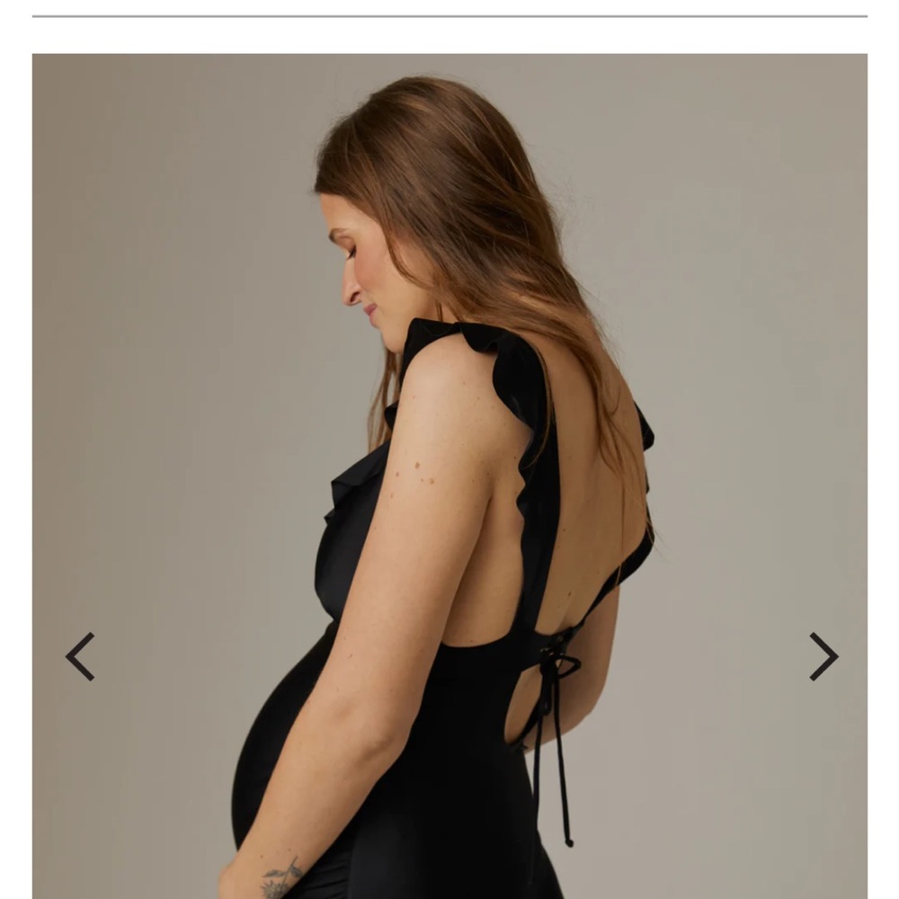 A pea in the pod ruffled maternity one piece swimsuit